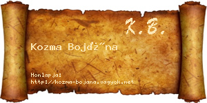 Kozma Bojána névjegykártya