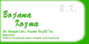 bojana kozma business card